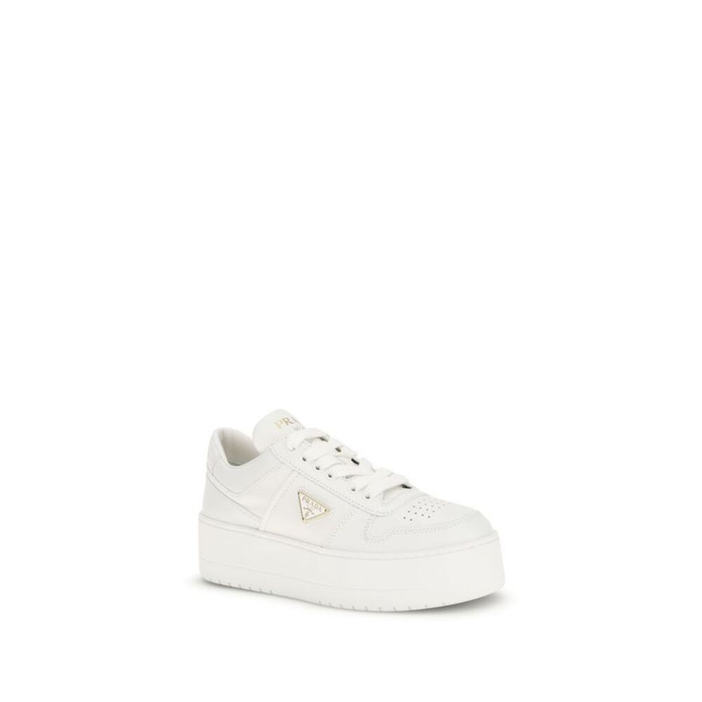 Prada White Calf Leather Bos Taurus Platform Women's Sneakers - Picture 2 of 4